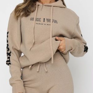 SARAH’S DAY X WHITE FOX SAND KNIT HOODIE